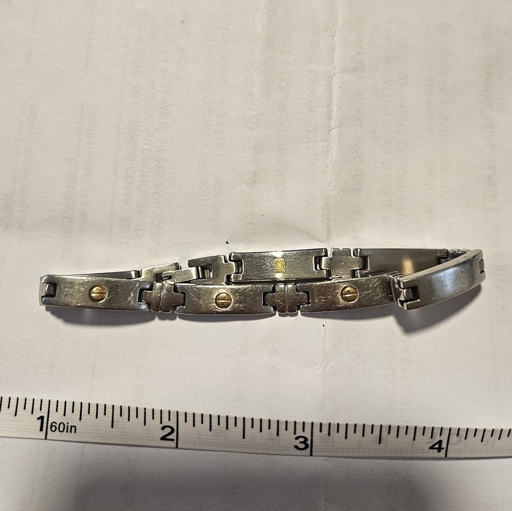 Stainless Steel Womens Gold and Silver Tennis Bracelet preppy Vintage
